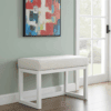 White Velvet Bench 60x40cm – Custom Alder Frame