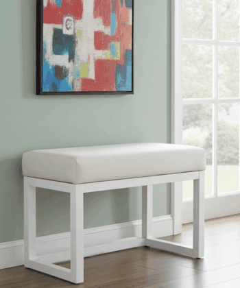 White Velvet Bench 60x40cm – Custom Alder Frame