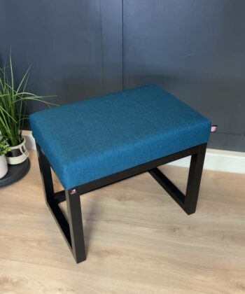 Wooden-Framed Velvet Bench 60x40cm – Blue Modern Accent