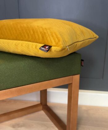 Wooden-Framed Velvet Bench 60x40cm – Green Elegance
