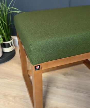 Wooden-Framed Velvet Bench 60x40cm – Green Elegance