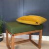 Wooden-Framed Velvet Bench 60x40cm – Green Elegance