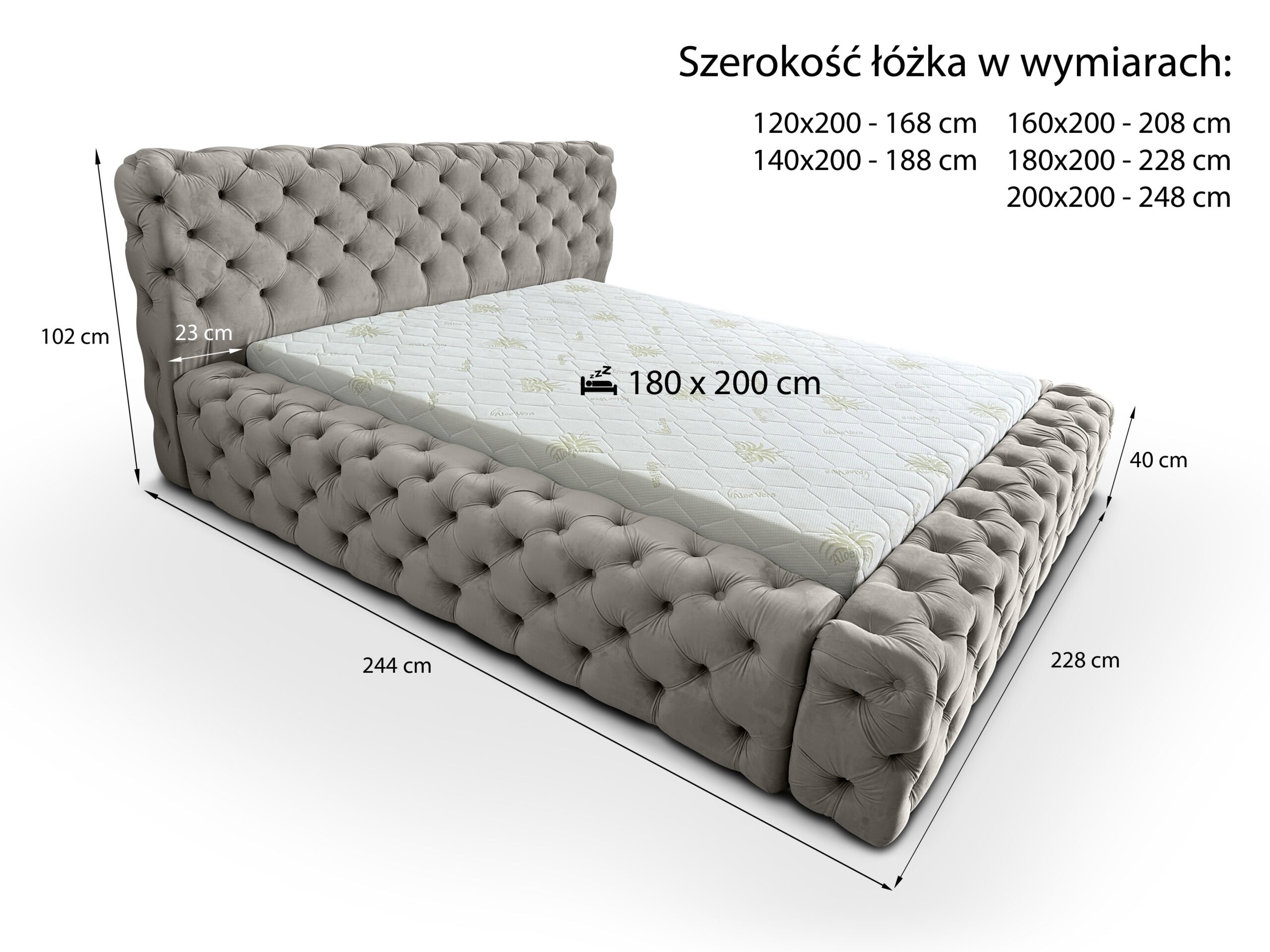 Maya Lux Upholstered Bed – Chesterfield Style with Storage