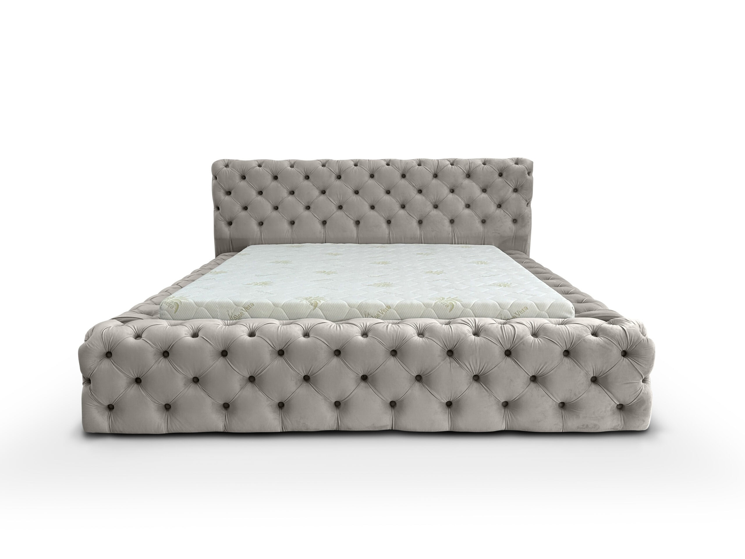 Maya Lux Upholstered Bed – Chesterfield Style with Storage