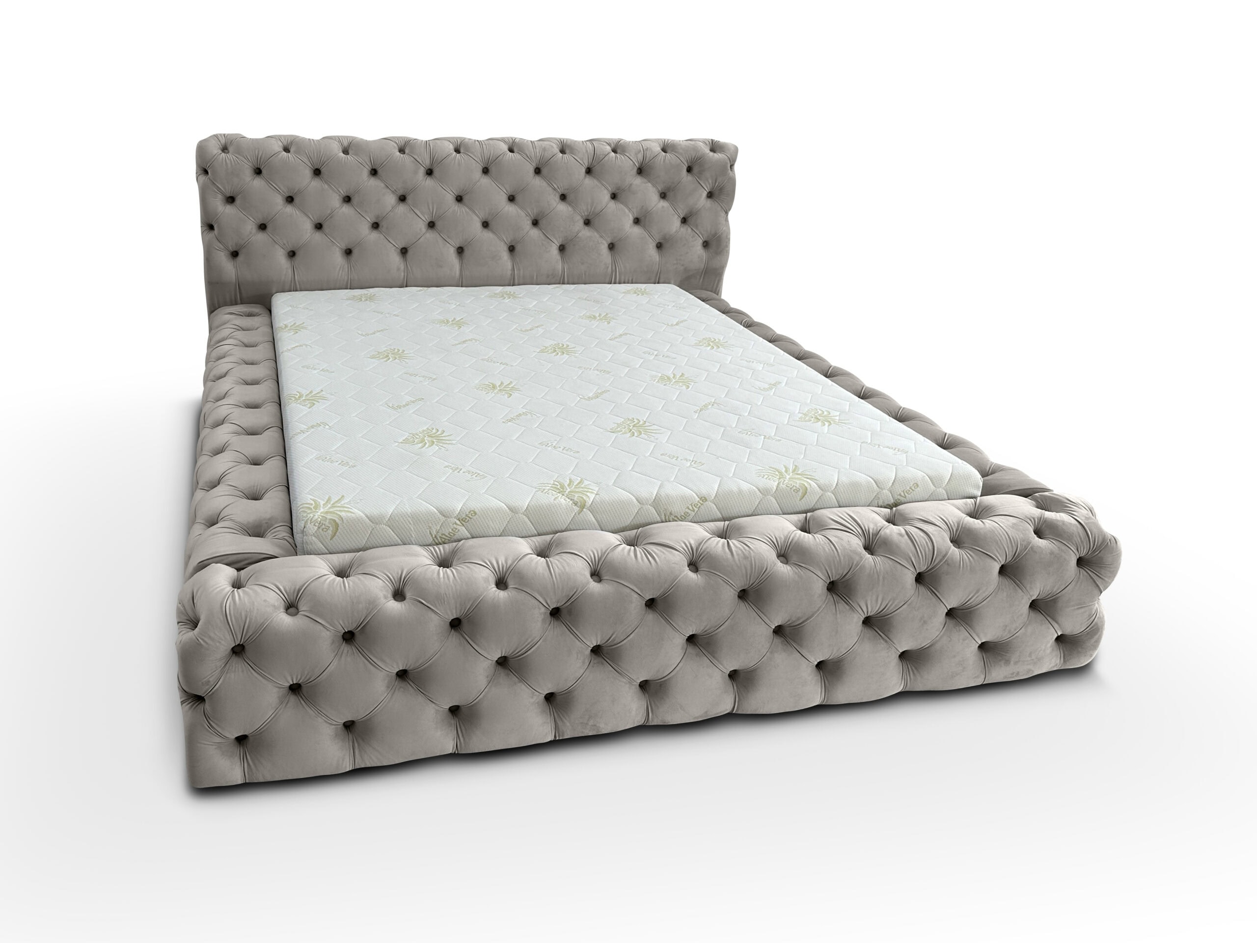 Maya Lux Upholstered Bed – Chesterfield Style with Storage