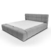 Upholstered Luis Bed in light gray fabric, featuring a modern design with a padded headboard and a spacious sleeping area, ideal for stylish and cozy interiors.