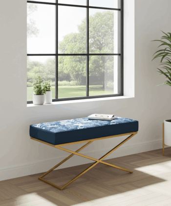 Metal-Framed Bench 100x40cm Single X Style
