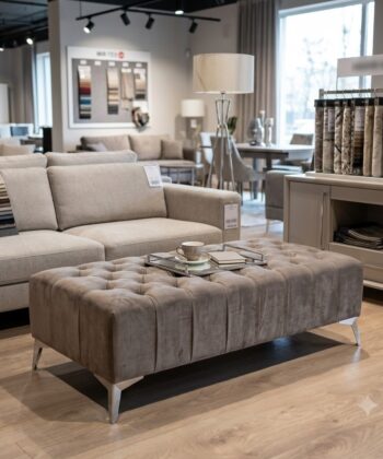 Elegant Stylish Chesterfield Lux Coffee Table – Velvet, Rectangle,Tufted, Gold Legs