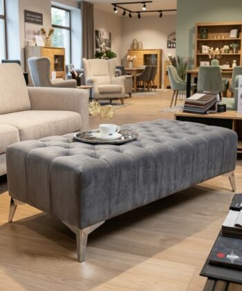Elegant Stylish Chesterfield Lux Coffee Table – Velvet, Rectangle,Tufted, Gold Legs