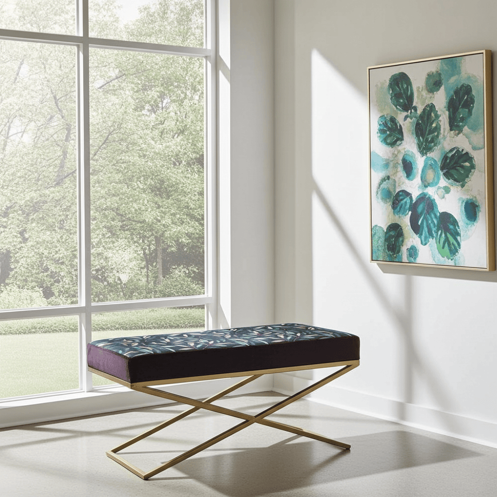 Metal-Framed Bench 100x40cm Single X Modern Edition