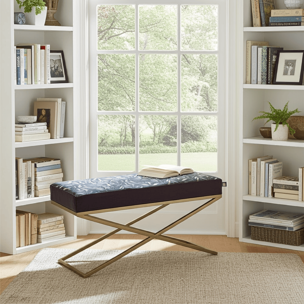 Metal-Framed Bench 100x40cm Single X Modern Edition