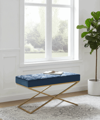 Metal-Framed Bench 100x40cm Single X Style