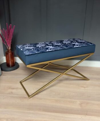 Metal-Framed Bench 100x40cm Single X Style