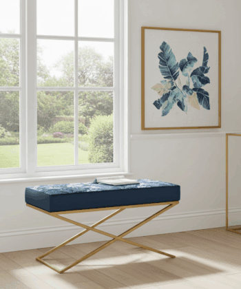 Metal-Framed Bench 100x40cm Single X Style