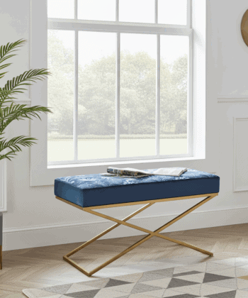 Metal-Framed Bench 100x40cm Single X Style