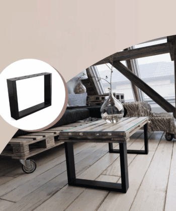 Metal Table Legs Rectangle Loft Style 40x30 cm Set of 2