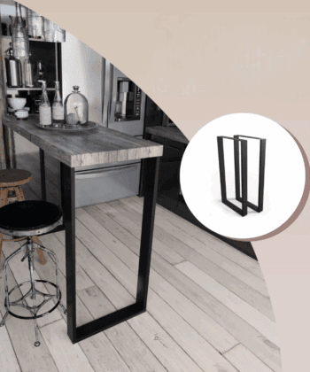 Metal Table Legs Rectangle Loft Style 50x100 cm Set of 2