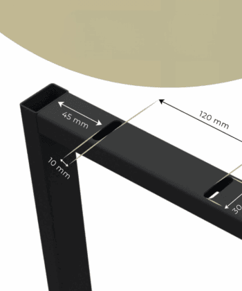 Metal Table Legs Rectangle Loft Style 50x72 cm Set of 2