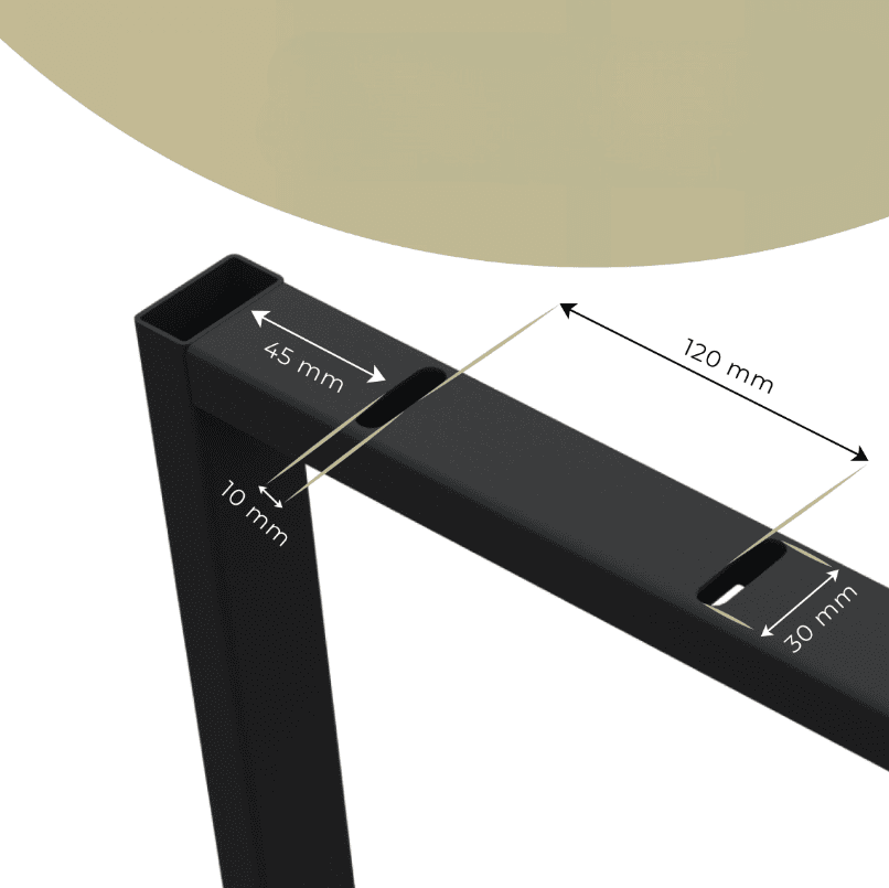 Metal Table Legs Rectangle Loft Style 50x72 cm Set of 2