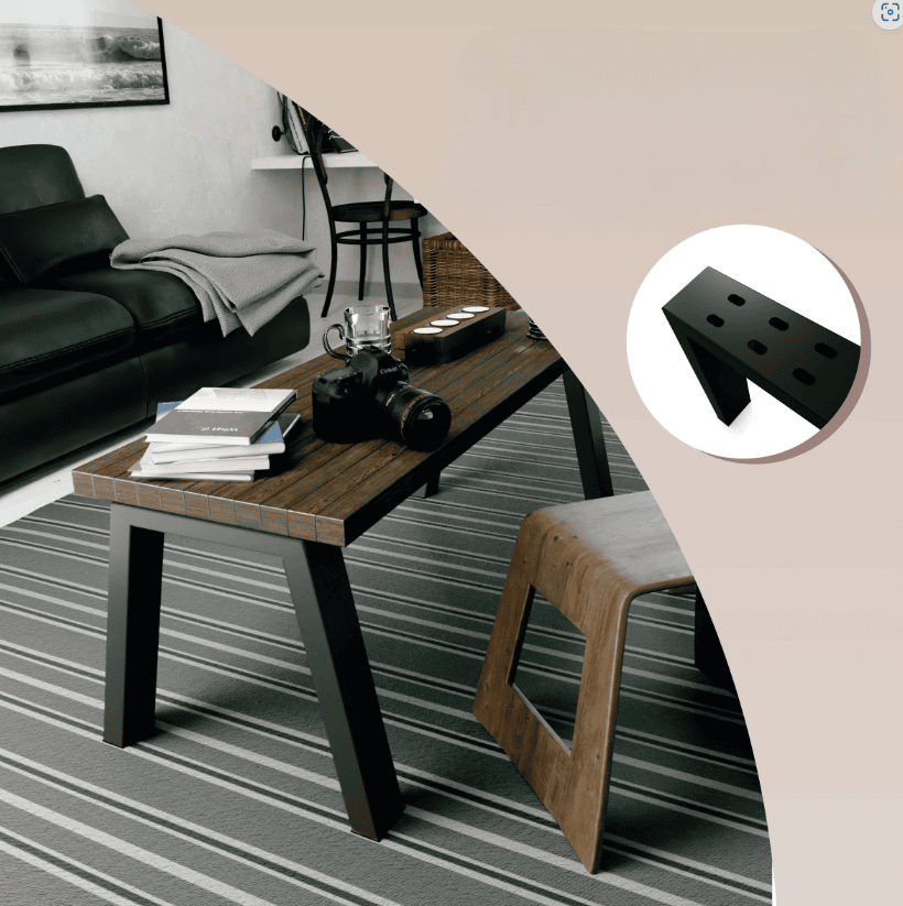 Metal Table Legs Rectangle Loft Style 50x72 cm Set of 2