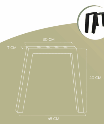 Metal Table Legs Rectangle Loft Style 50x72 cm Set of 2