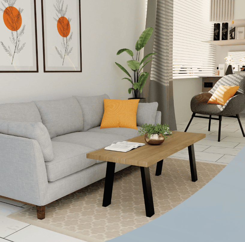 Metal Table Legs Rectangle Loft Style 50x72 cm Set of 2
