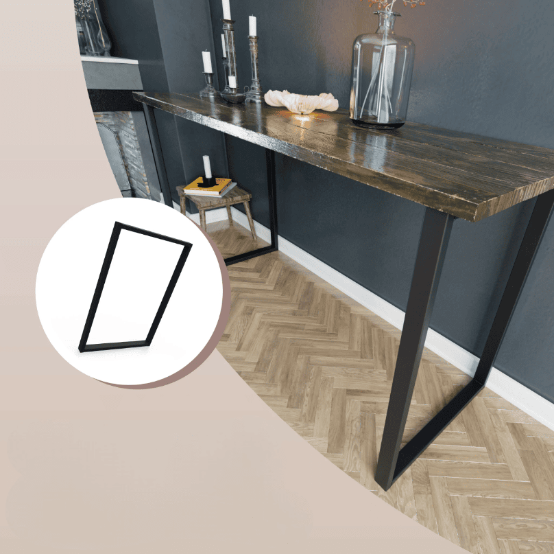 Metal Table Legs Rectangle Loft Style 50x72 cm Set of 2
