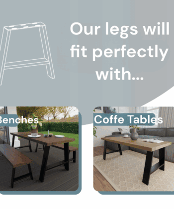 Metal Table Legs Type A Loft Style 44x41 cm Set of 2