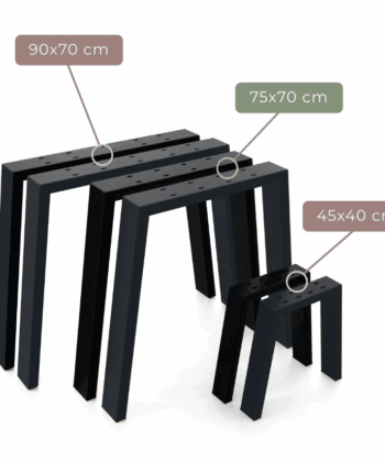 Metal Table Legs Type U Loft Style 30/45x40 cm Set of 2