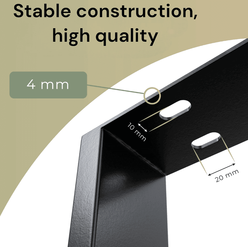 Metal Table Legs Type V Loft Style 44x40 cm Set of 2
