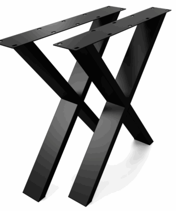 Metal Table Legs Type X Loft Style 86x80 cm Set of 2