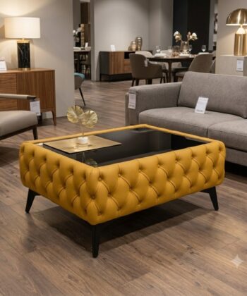 Classic Chesterfield Coffee Table Velvet Rectangle 83x63x35cm