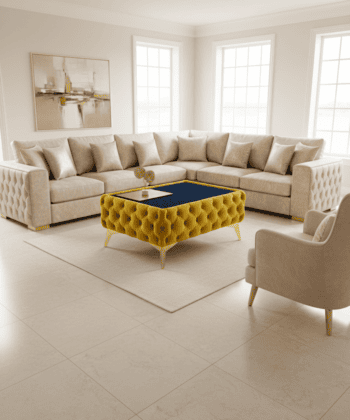 Classic Chesterfield Coffee Table Velvet Rectangle 83x63x35cm