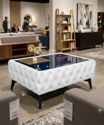 Classic Chesterfield Coffee Table Velvet Rectangle 83x63x35cm