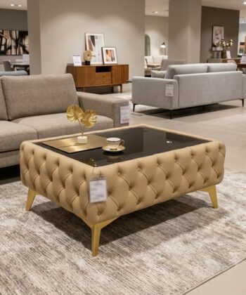 Classic Chesterfield Coffee Table Velvet Rectangle 83x63x35cm