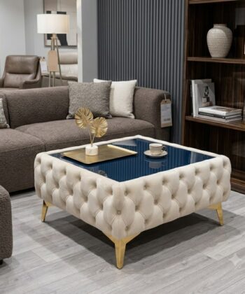 Classic Chesterfield Coffee Table Velvet Rectangle 83x63x35cm