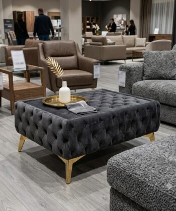 Classic Chesterfield Coffee Table Velvet Rectangle 83x63x35cm