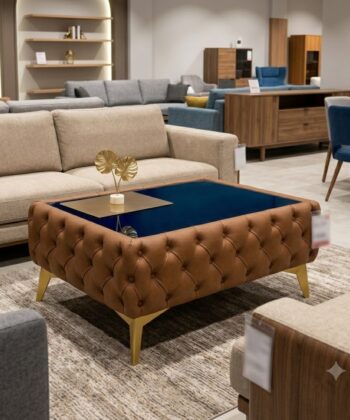 Classic Chesterfield Coffee Table Velvet Rectangle 83x63x35cm