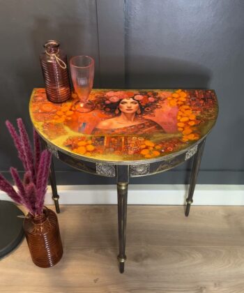 Eternal Muse Console Table – Art Deco Semi-Circular Console