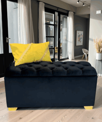 Luxury Velvet Storage Ottoman Bench , Spacious Compartment