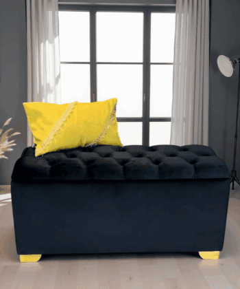 Luxury Velvet Storage Ottoman Bench , Spacious Compartment