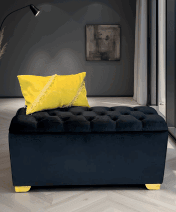 Luxury Velvet Storage Ottoman Bench , Spacious Compartment