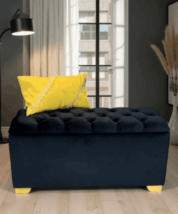 Luxury Velvet Storage Ottoman Bench , Spacious Compartment