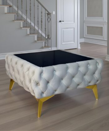 Luxury Velvet Chesterfield  Coffee Table 63x63x35cm Square Velvet