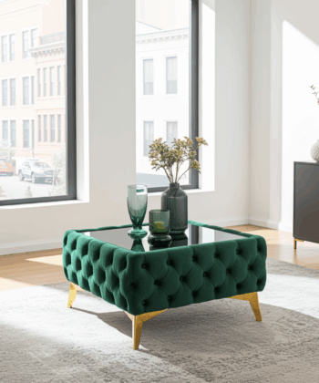 Luxury Velvet Chesterfield  Coffee Table 63x63x35cm Square Velvet