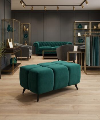 Bubble Cube Pouffe – Velvet Upholstery, Designer Accent Seat