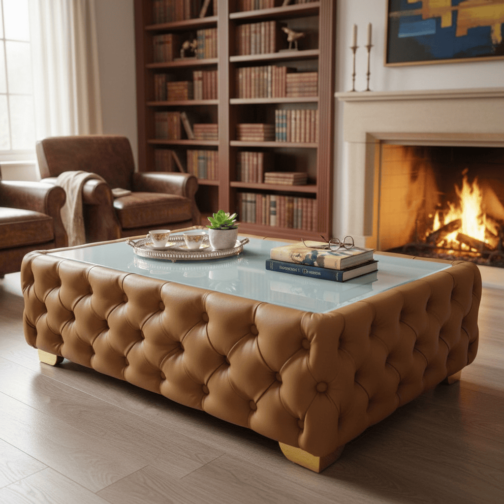Elegant Velvet Chesterfield Coffee Table Velvet Rectangle 103x63x45cm