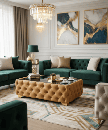 Elegant Velvet Chesterfield Coffee Table Velvet Rectangle 103x63x45cm