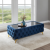 Elegant Velvet Chesterfield Coffee Table Velvet Rectangle 103x63x45cm
