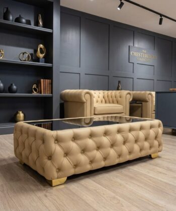 Elegant Velvet Chesterfield Coffee Table Velvet Rectangle 103x63x45cm